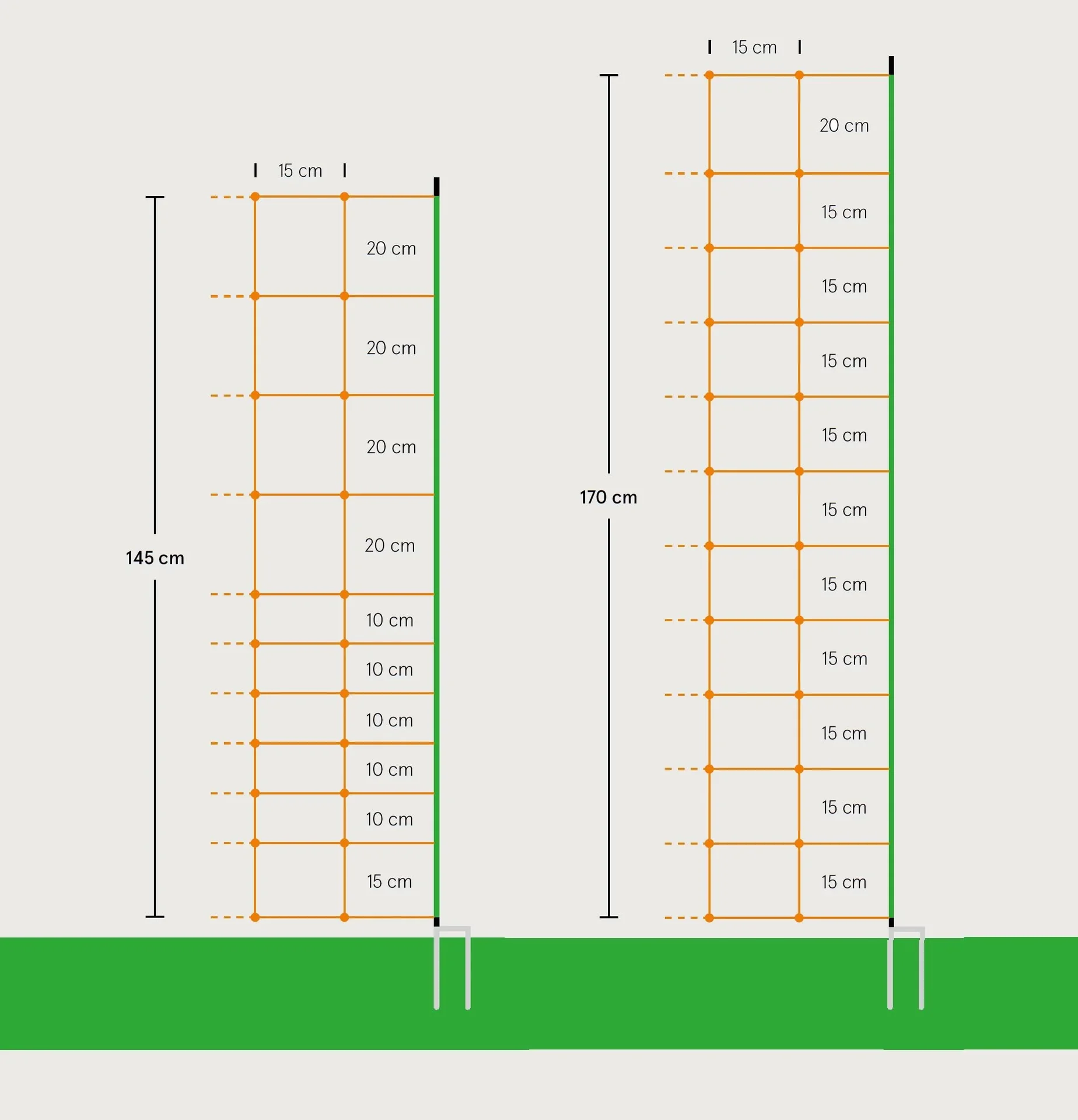Mustang 170 cm mit Doppelspitze, 25 m - 0