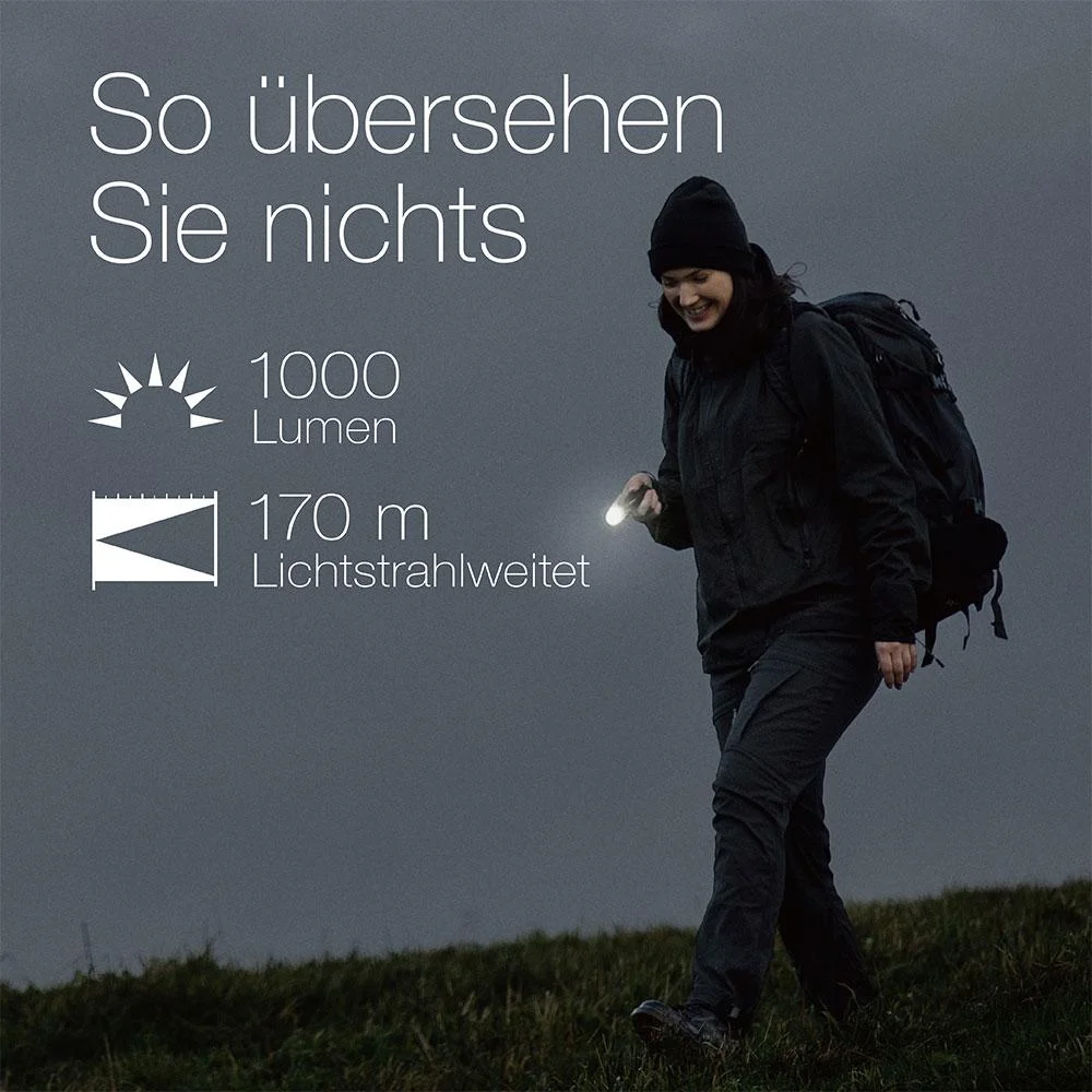 DISCOVERY wiederaufladbare Akku Taschenlampe mit 1000 Lumen, IPX7 - 5