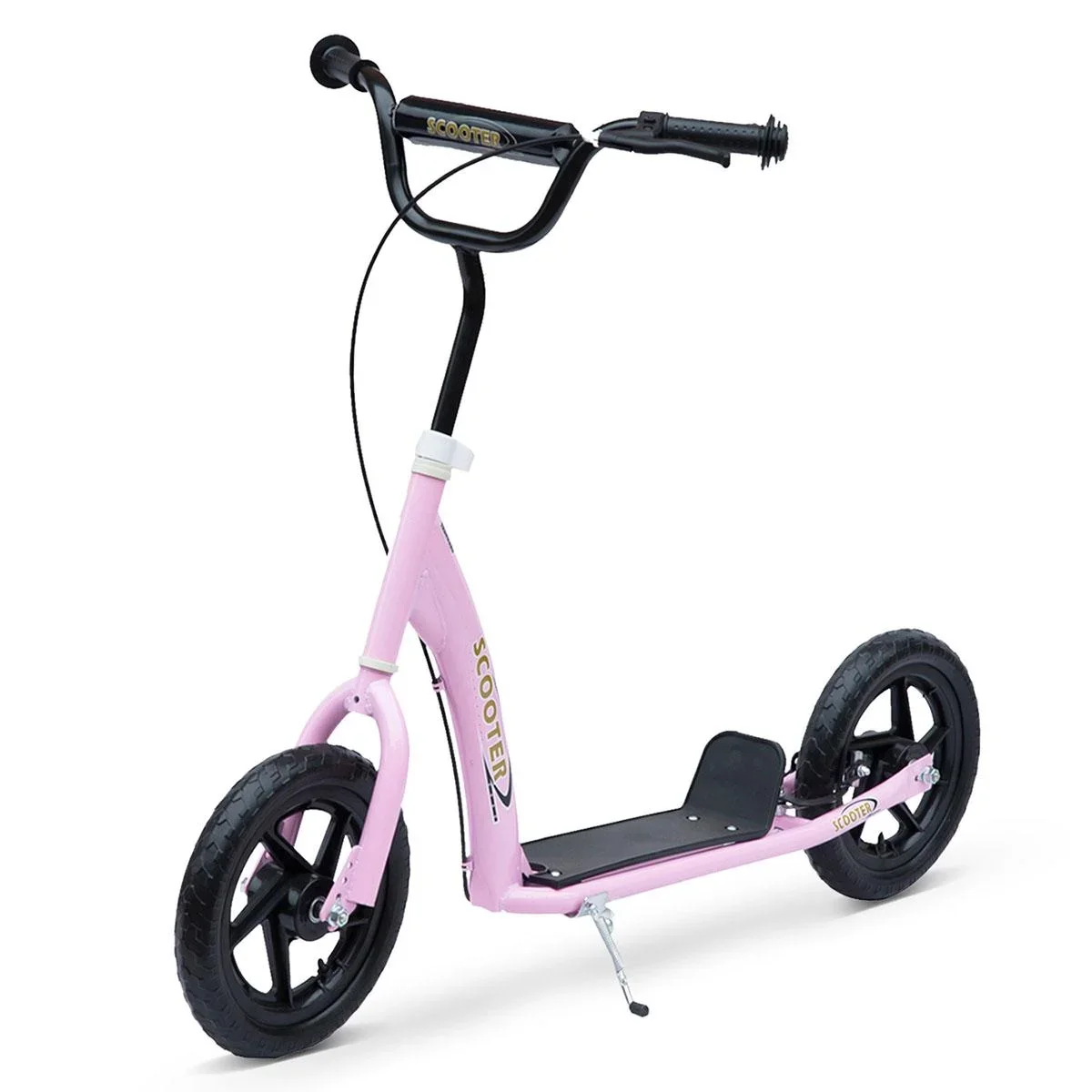 Kinderroller Scooter Tretroller Cityroller Kinder Roller Kickboard 12 Zoll Rosa 120 x 52 x 80-88 cm - 2