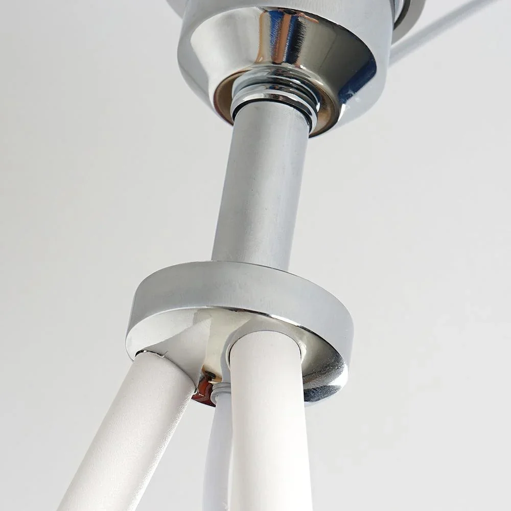 Stehlampe Tripod Schlafzimmer Standleuchte Stehleuchte 40W Metall weiß ?48 x 156 cm - 1