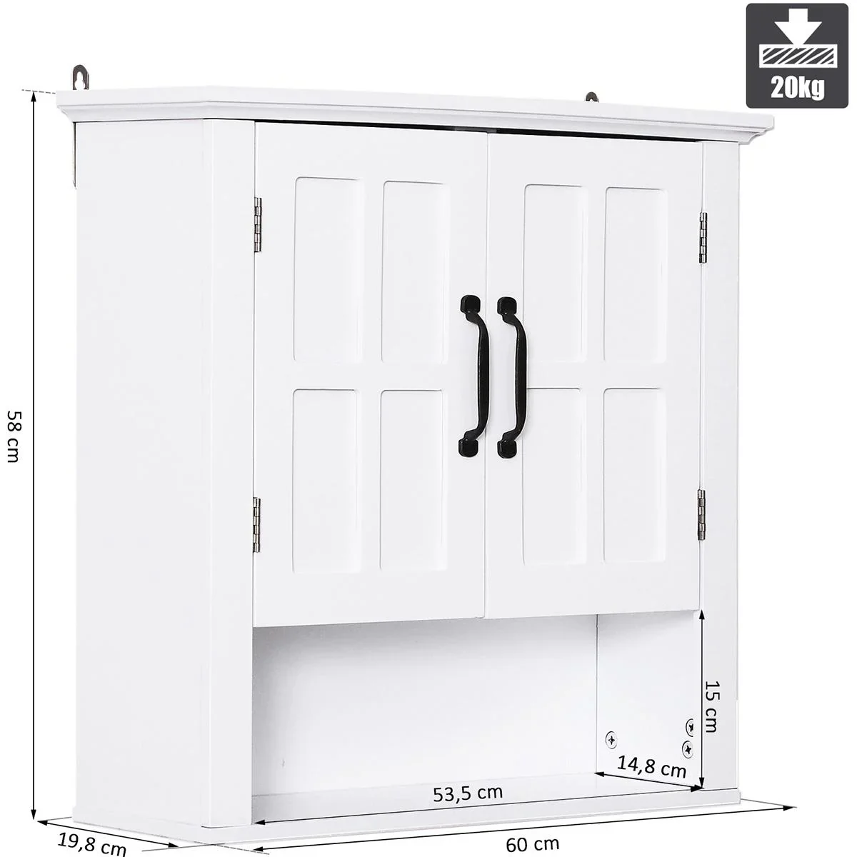 Hängeschrank mit vestellbaren Einlegeboden weiß - 3