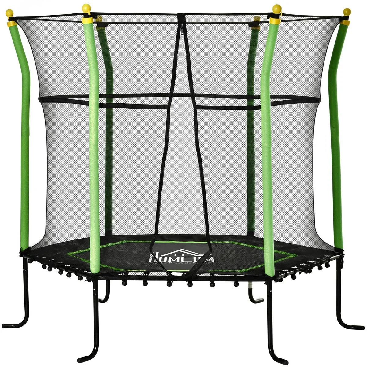 Trampolin für Kinder mit Sicherheitsnetz Stahl grün 163,5H cm bis zu 60 kg - 3