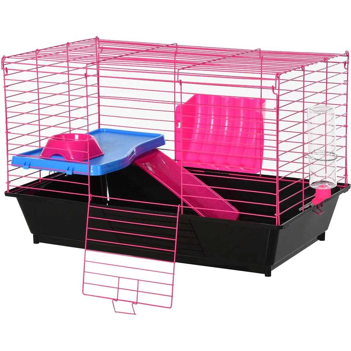 Kleintierkäfig mit Zubehör blau/pink - 6