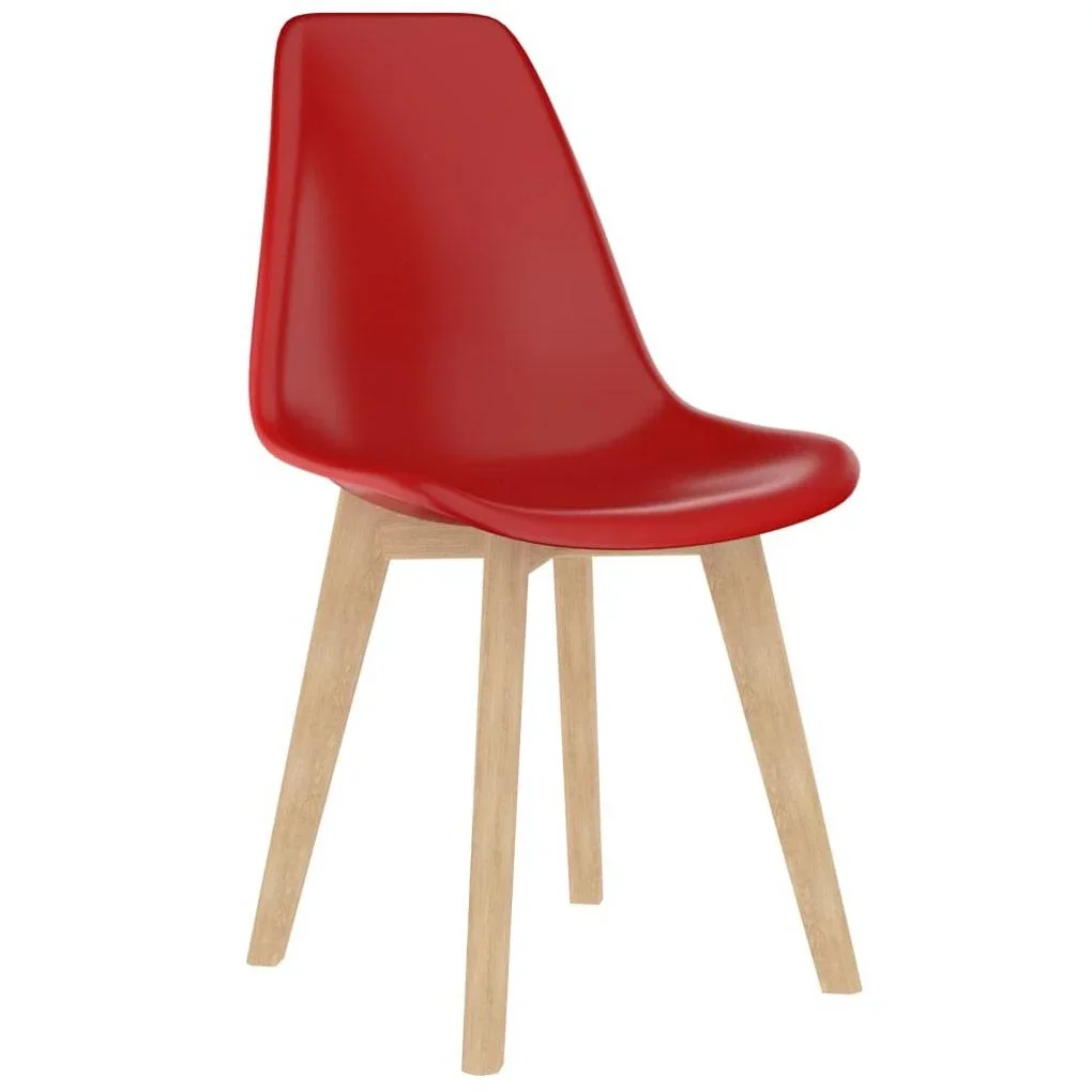 Esszimmerstühle 2tlg. Kunststoff rot - 4
