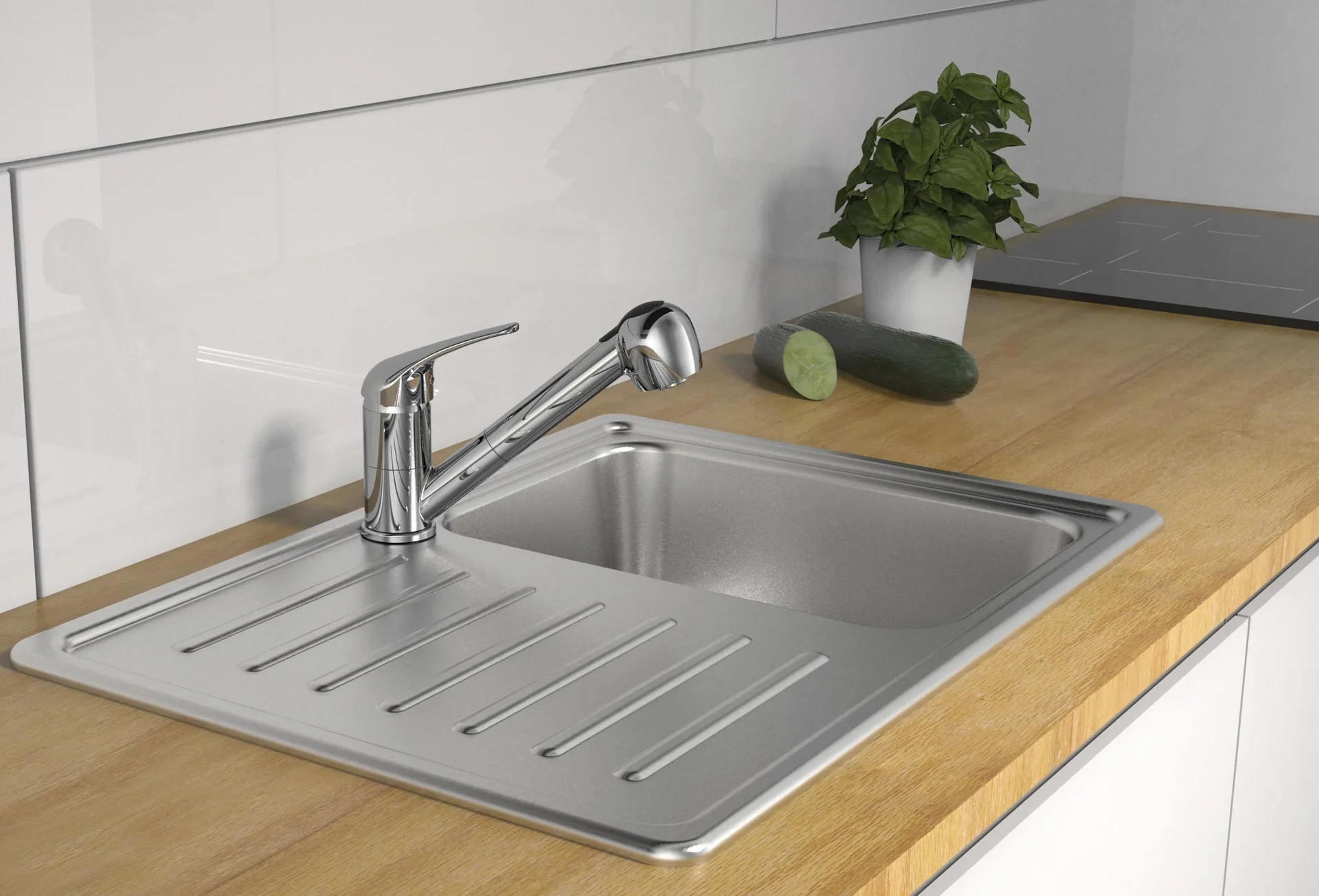 SUPRA Spültischarmatur, chrom, mit herausziehbarer Geschirrbrause - 2