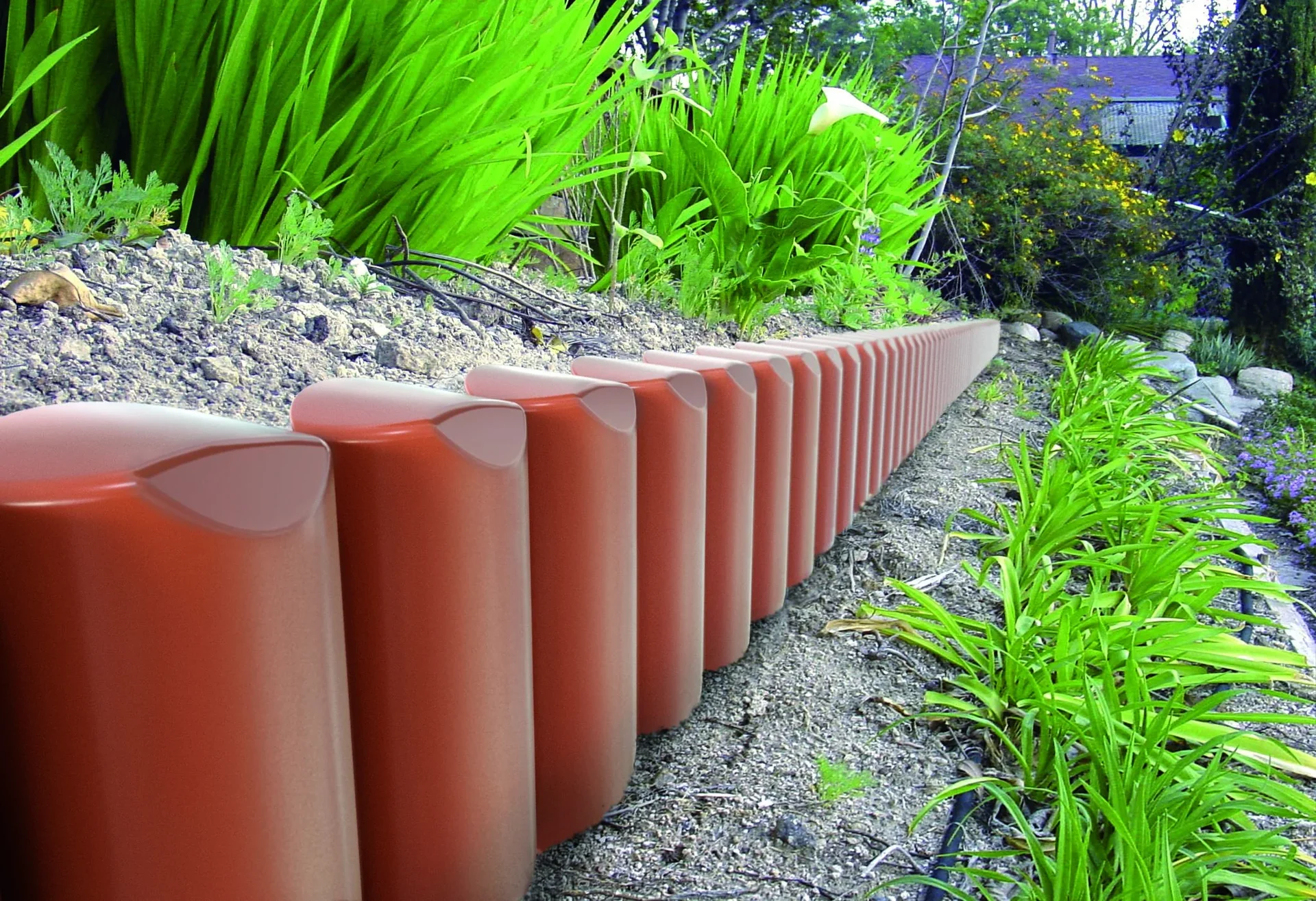 Beeteinfassung BORDER, terrakotta - 10 Stück, 2,5 m - 2