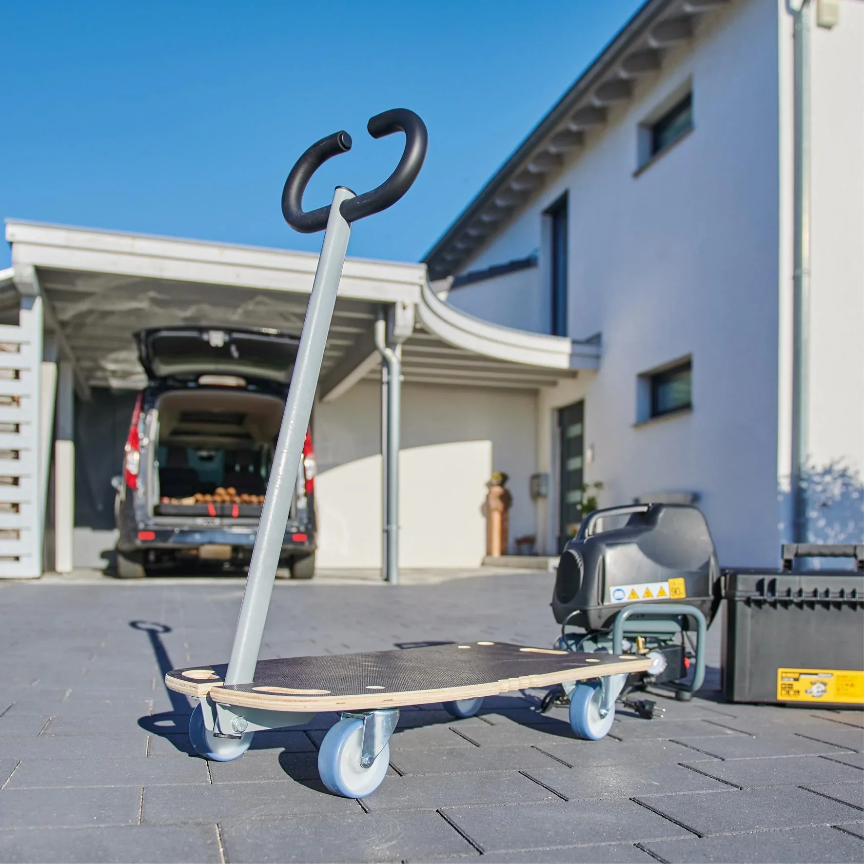 Transporthilfe MM 1187, 80 x 40 x 14,5 cm, softe Rollen Ø 100 mm, Rollenlager, Multiplex FSC®, Tragkraft 300 kg - 4