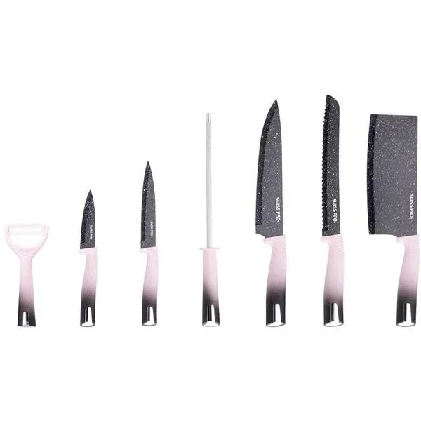 Küchenmesser-Set -mit Standard- 8-teilig - Rosa - 1