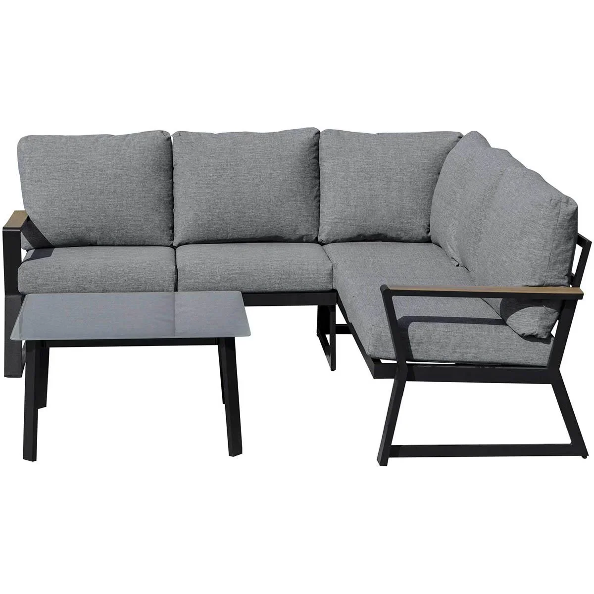 Garten-Lounge-Set - 3 Stück - Grau - 1