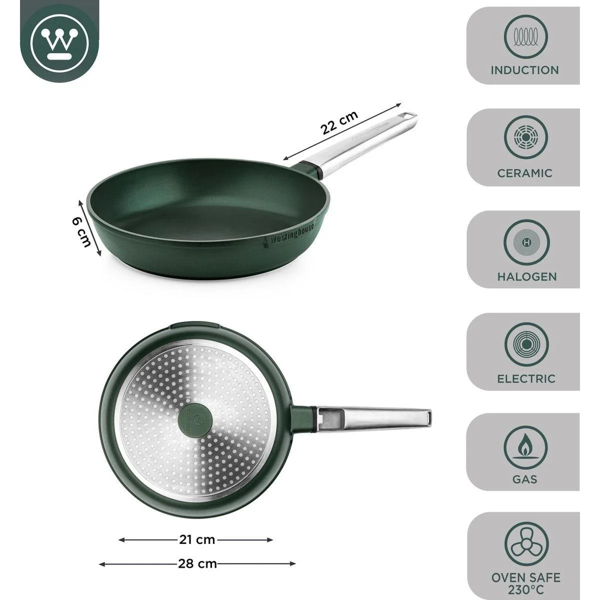 Performance Series Topfset - Grillpfanne 28 cm + Bratpfanne 28 cm - Grün - 1