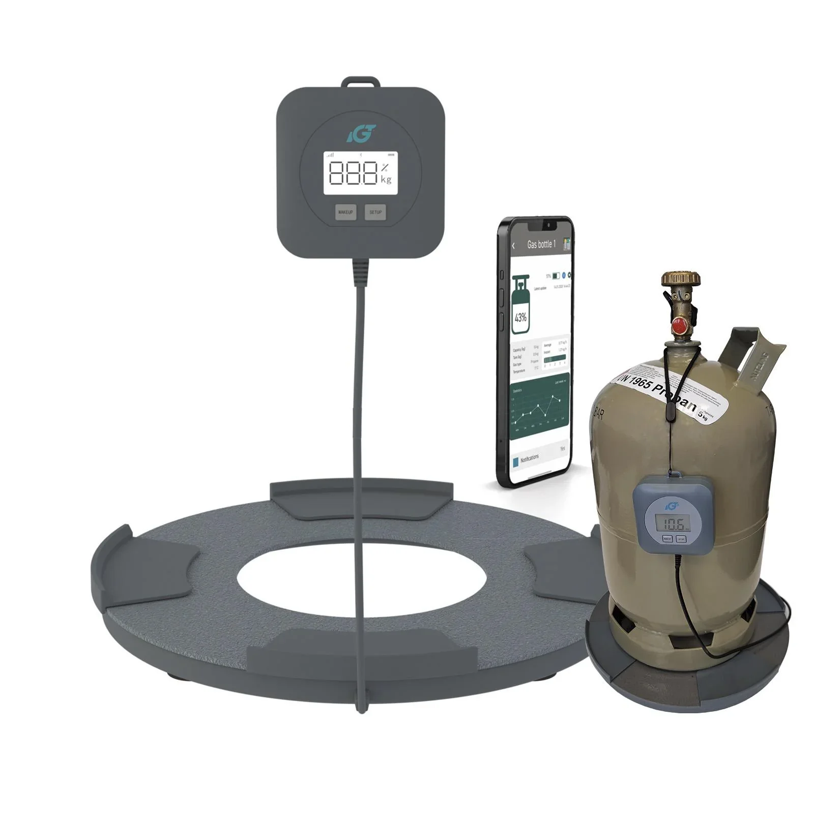 Gasflaschen-Waage, digital für Propangasflaschen von 5 bis 11 kg - 0