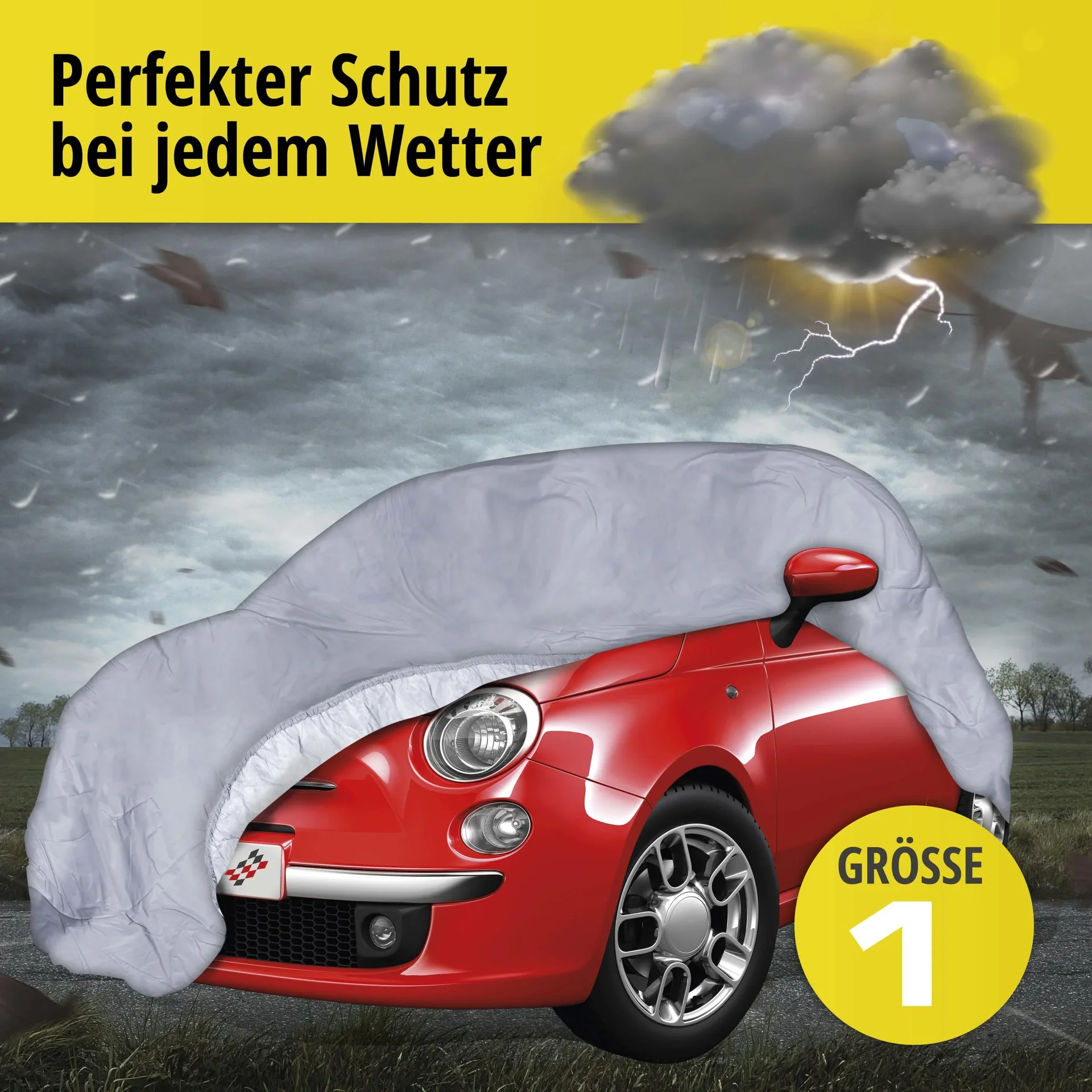 Autoabdeckplane all weather - Größe 1 - 382x163x146cm - PVC beschichtet - 4