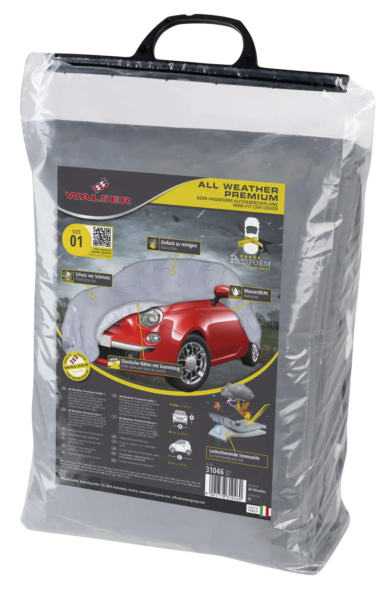 Autoabdeckplane all weather - Größe 1 - 382x163x146cm - PVC beschichtet - 6