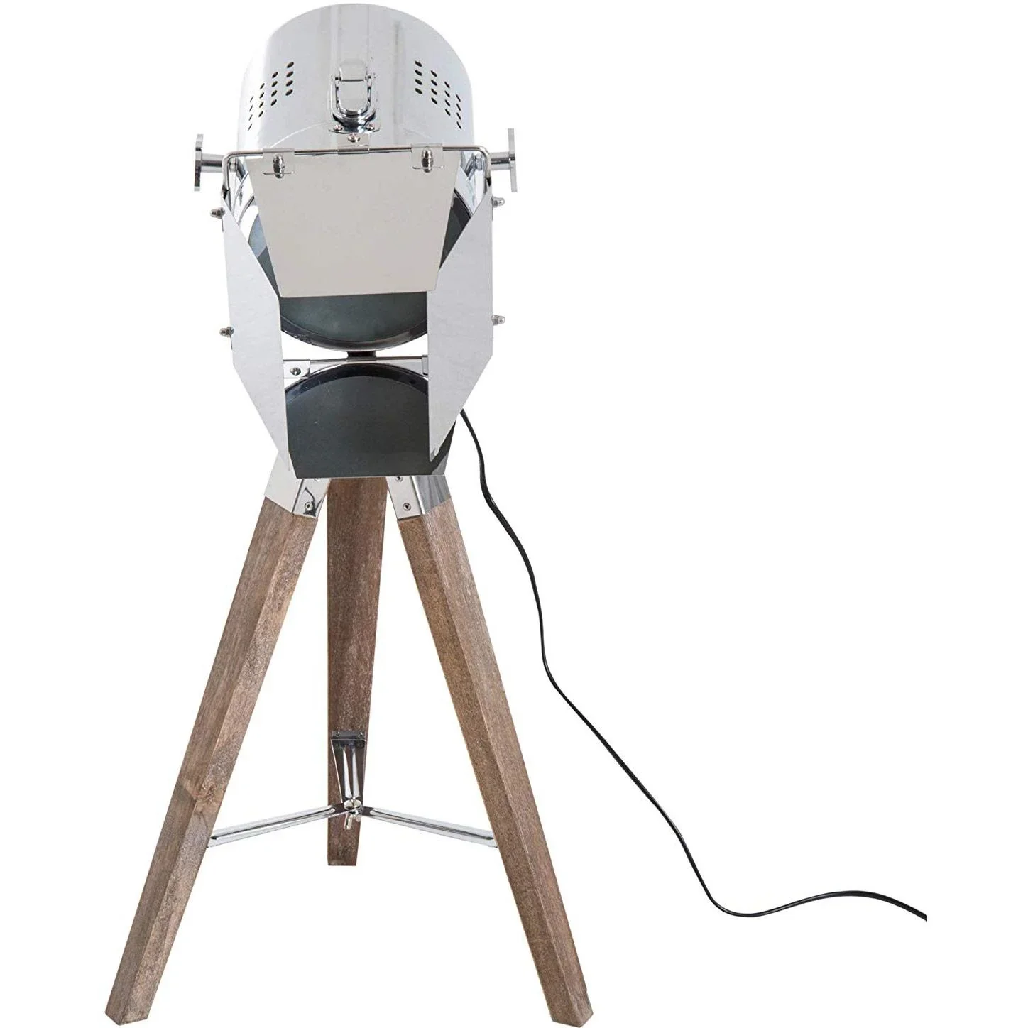 Tischlampe Silber Tischleuchte Dreibein Retroleuchte E14 - 0