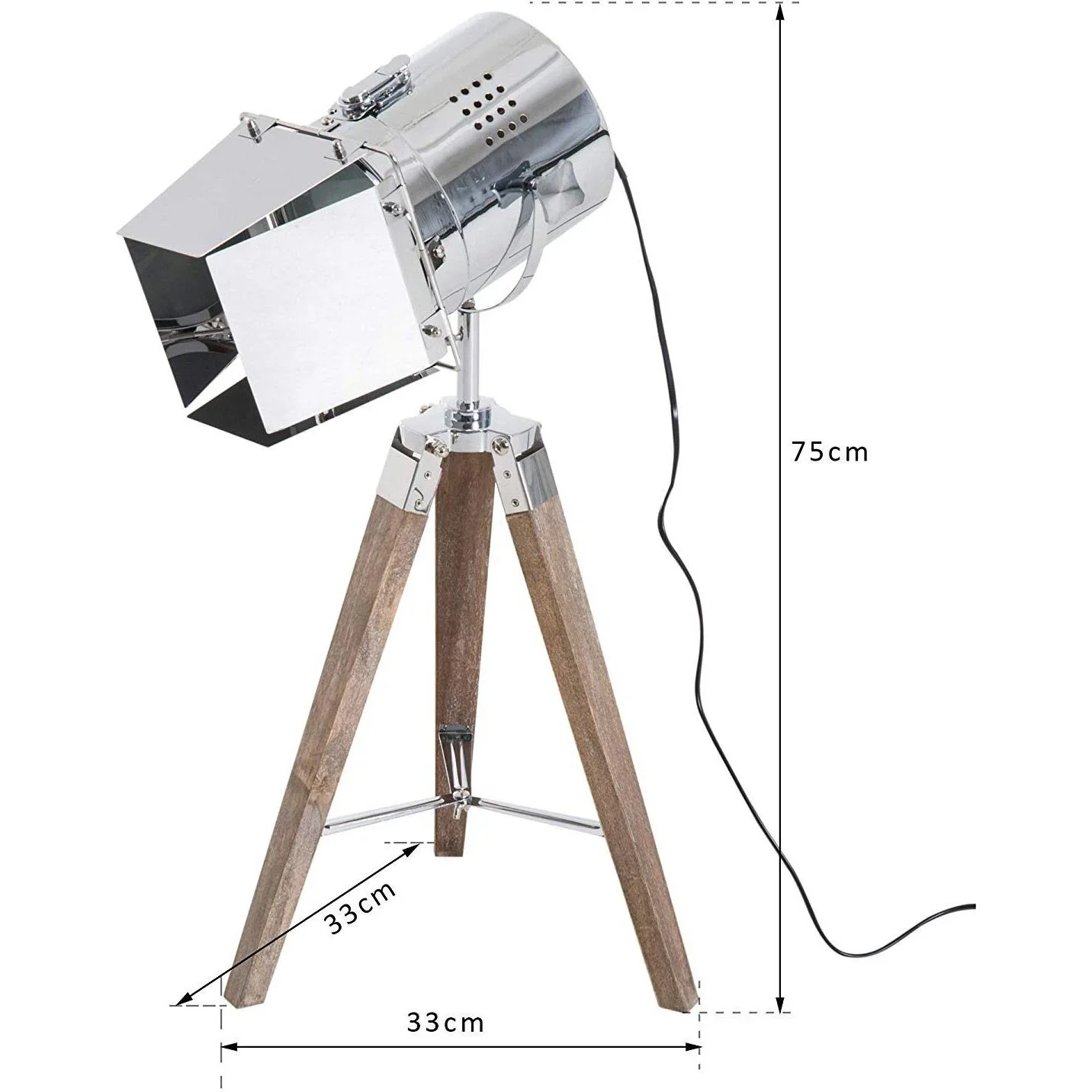 Tischlampe Silber Tischleuchte Dreibein Retroleuchte E14 - 3