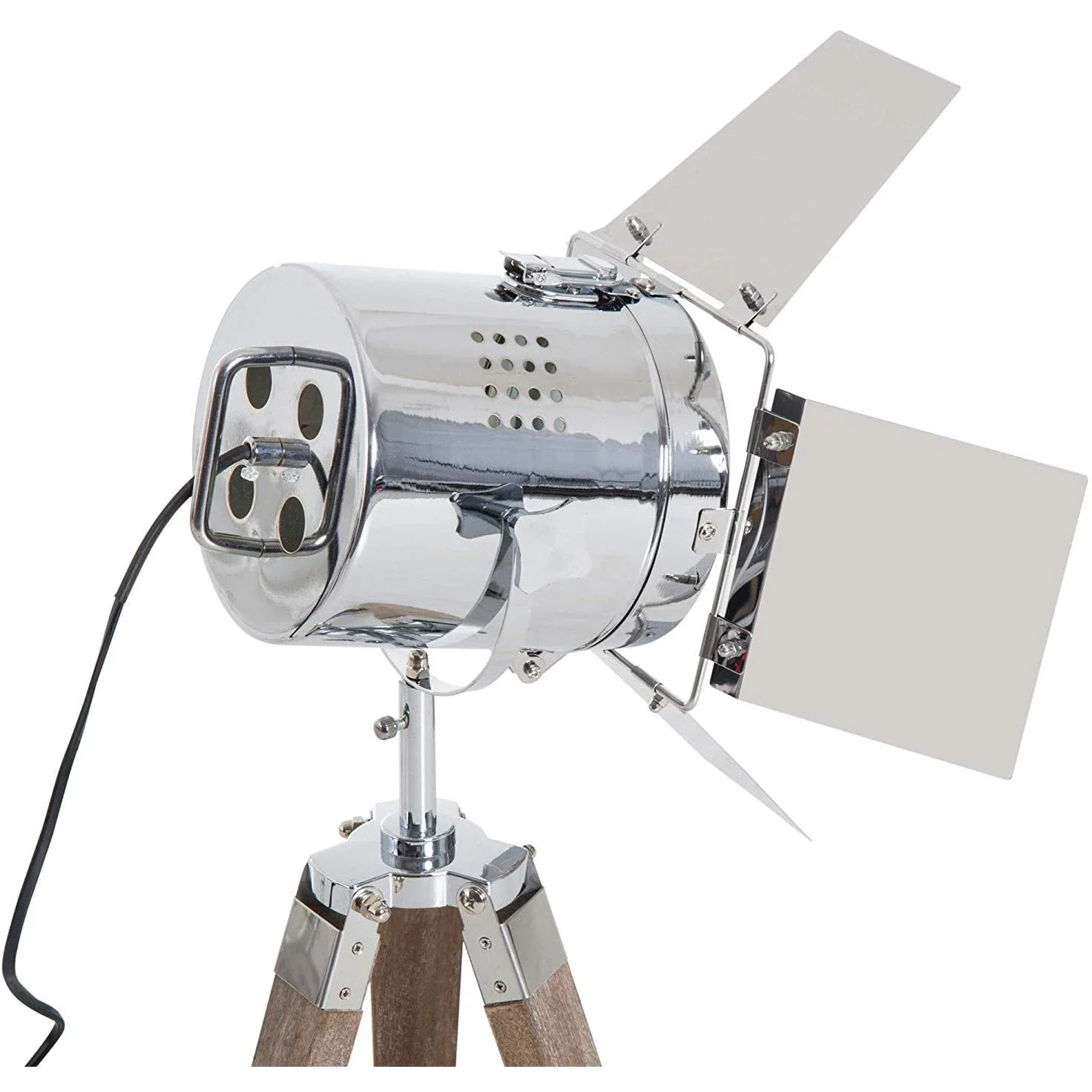 Tischlampe Silber Tischleuchte Dreibein Retroleuchte E14 - 4