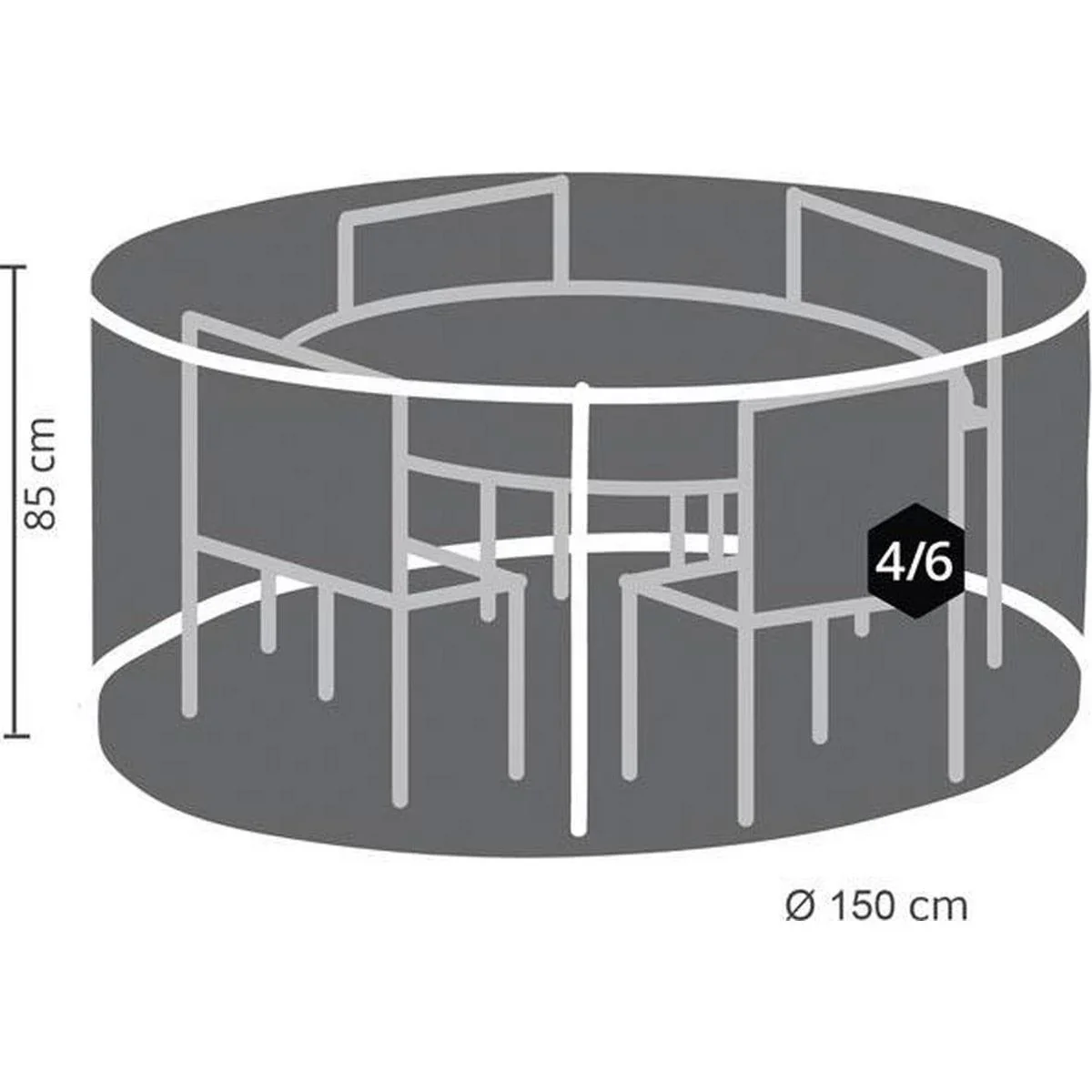 Schutzhülle für Round Garden Set - Ø 200 x 85 cm - 3