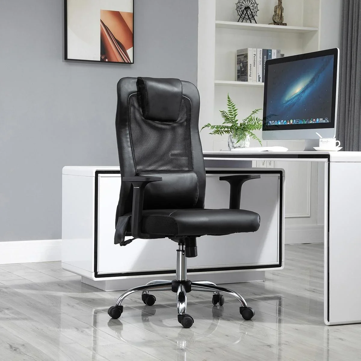 Massagesessel, Chefsessel mit Massagefunktion, höhenverstellbarer Drehstuhl, ergonomischer Gamingstuhl, Bürostuhl massag - 0