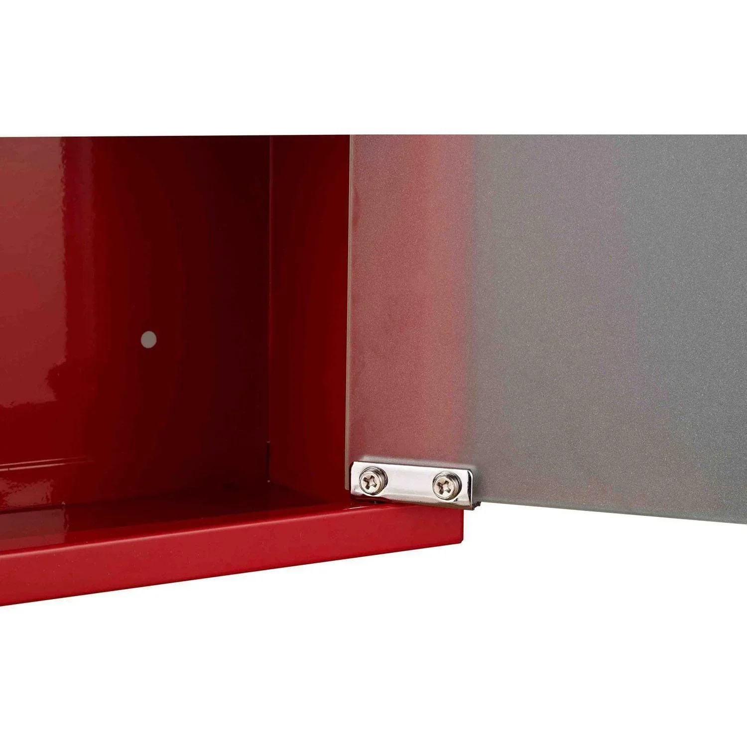 Medizinschrank aus Edelstahl zum Abschließen Erste Hilfe Schrank mit Schloss, rot - 0