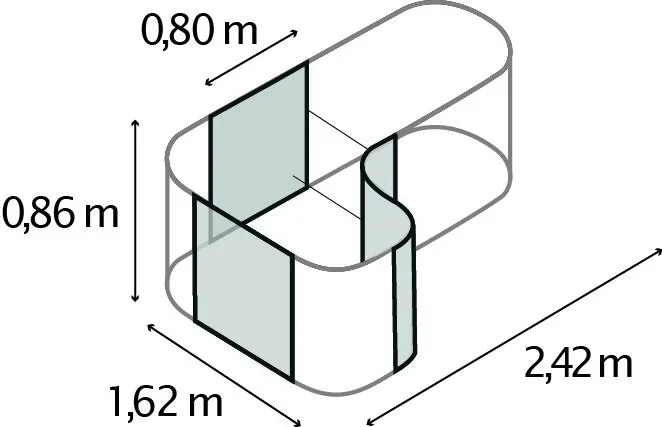 Hochbeeterweiterung Curve 858, Farbe rubin - 2