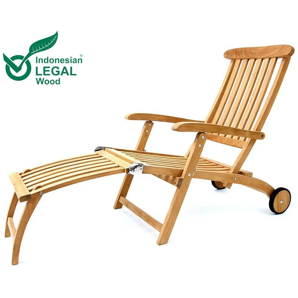 Girlande Liegestuhl Bari Teak - 160x61x79cm - 0