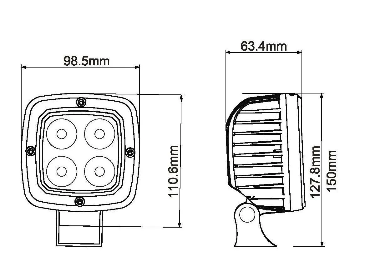 LED-Arbeitsscheinwerfer, rechteckig, 4000 Lumen - 1