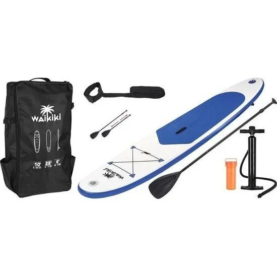 Wakiki Sup Board Anfänger 305 cm - 6-teiliges Set - Blau weiß - 0