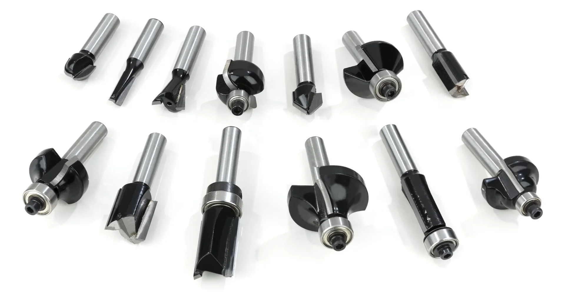 HM Fräsersatz 13-teilig (Oberfräsen), 8mm Schaft - 8