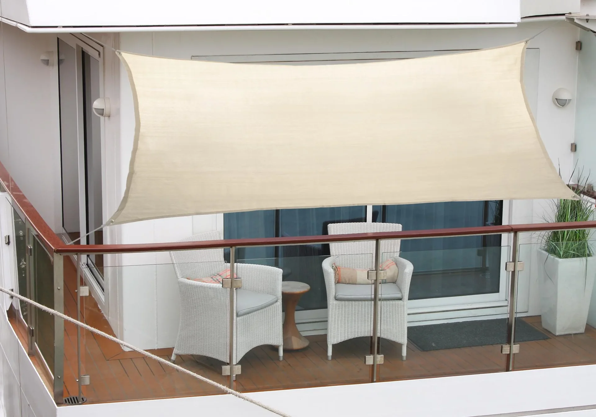 Balkon-Sonnensegel Rechteck elfenbein 270 x 140cm - 0