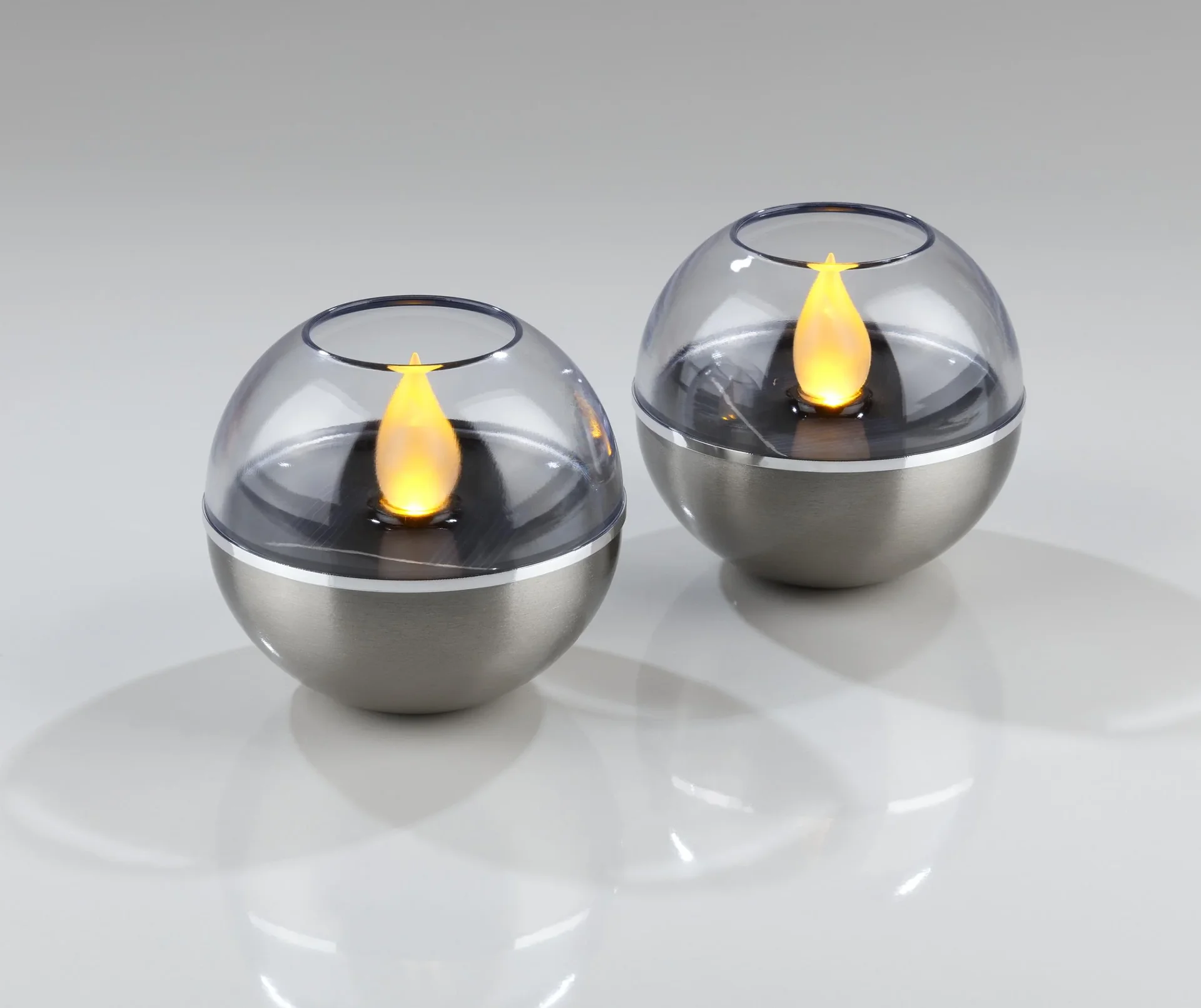 2in1 Solar Flacker Leuchten, amber, 2er Set - 1