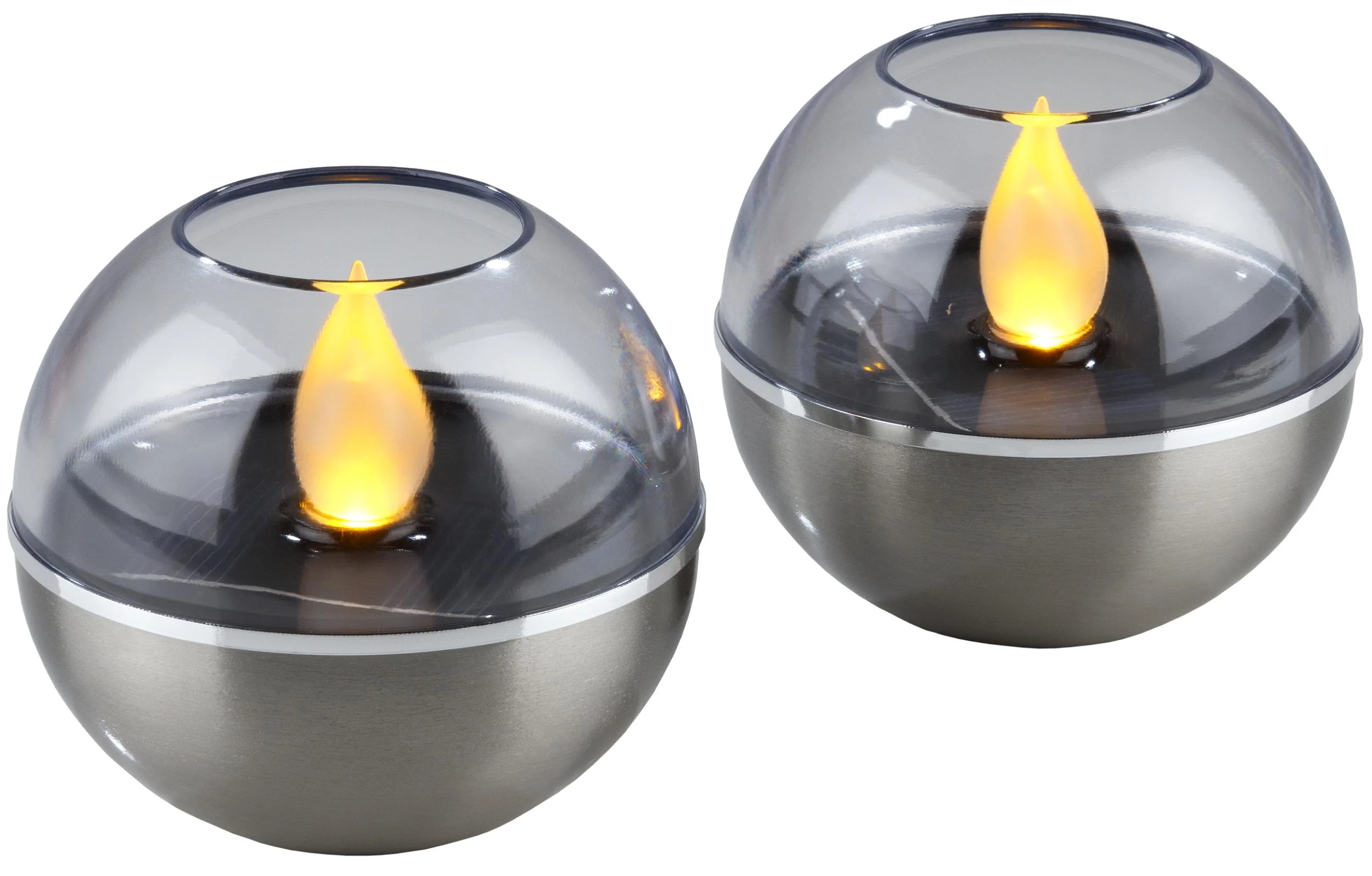 2in1 Solar Flacker Leuchten, amber, 2er Set - 6