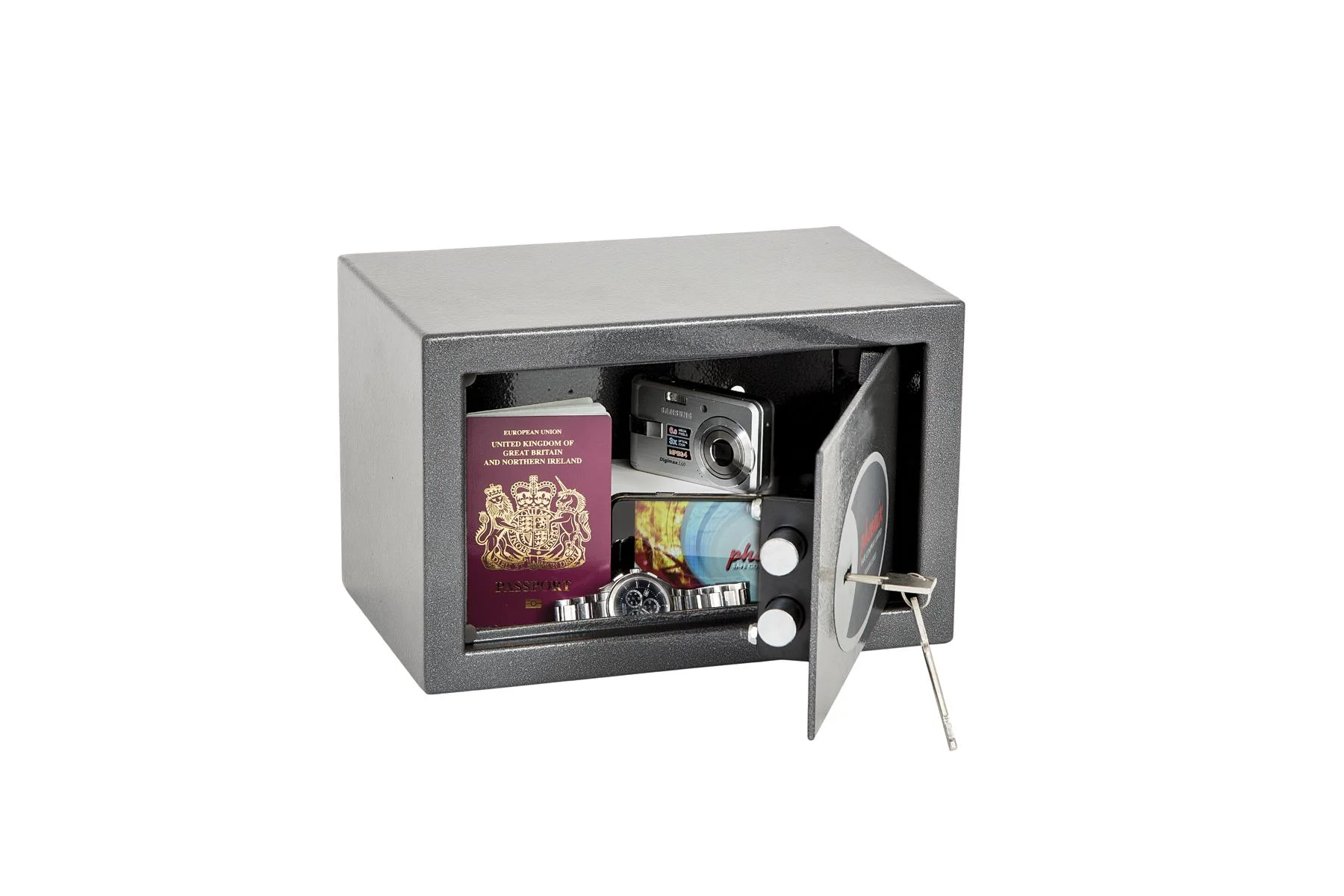 Tresor Vela Home & Office mit Schlüsselschloss Außenmaße 200 x 310 x 200 mm - 1