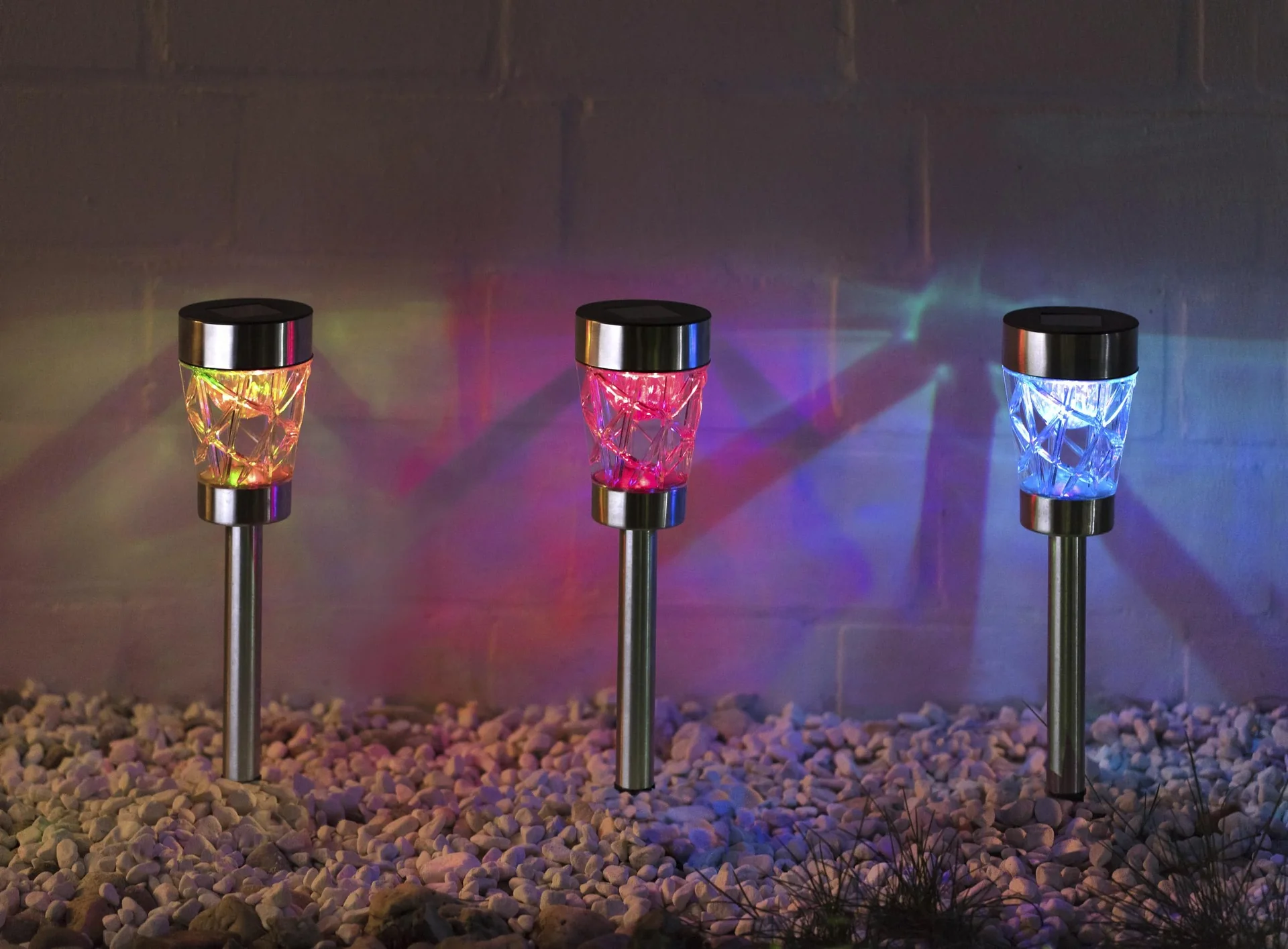 Rotierende Solar Leuchte mit Farbwechsel - 3er Set - 1