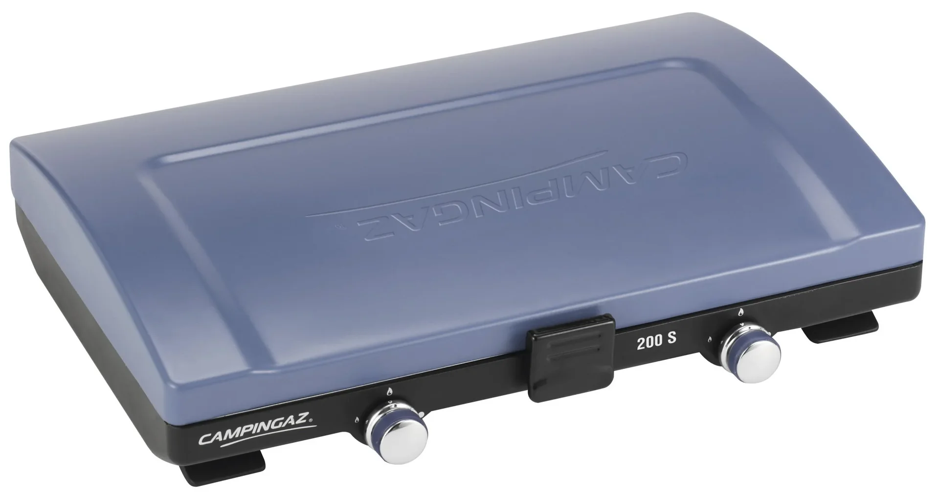 Kocher mit Standardbrenner 200 S, 2-flammig, mit Deckel, manuelle Zündung, inkl. 80 cm Schlauch - 0
