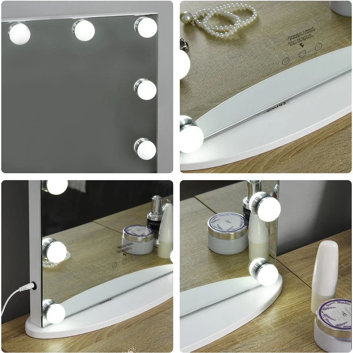 Hollywood-Schminktisch mit Lampen - 2