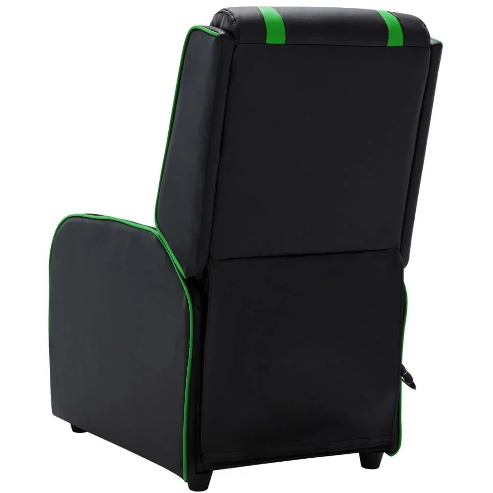 Massagesessel verstellbar Kunstleder schwarz und grün - 4
