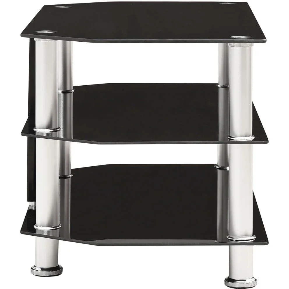 TV-Schrank 75x40x40 cm gehärtetes Glas schwarz - 4