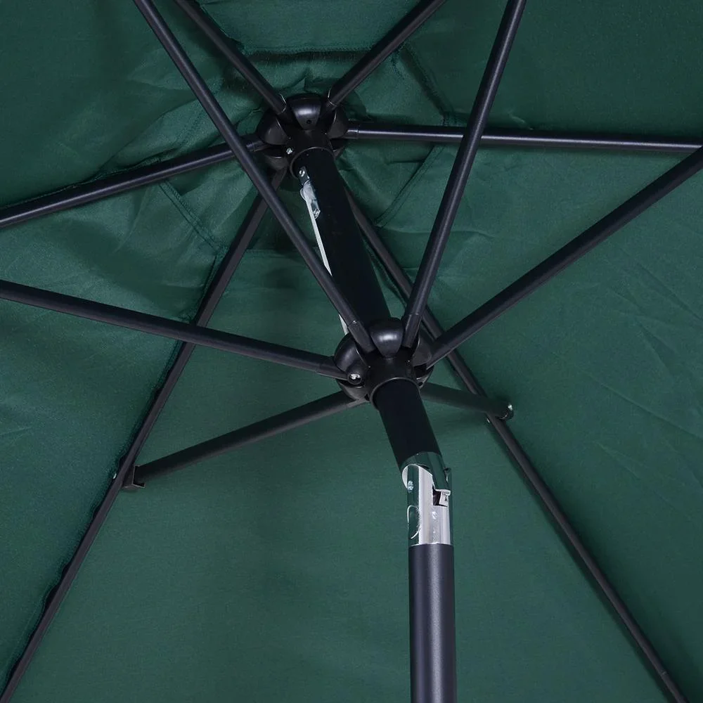Sonnenschirm Gartenschirm mit Handkurbel Alu 180/? Polyester Grün ?2,7 x 2,35 m - 4