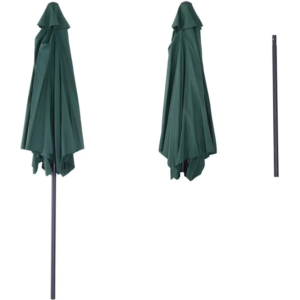 Sonnenschirm Gartenschirm mit Handkurbel Alu 180/? Polyester Grün ?2,7 x 2,35 m - 7