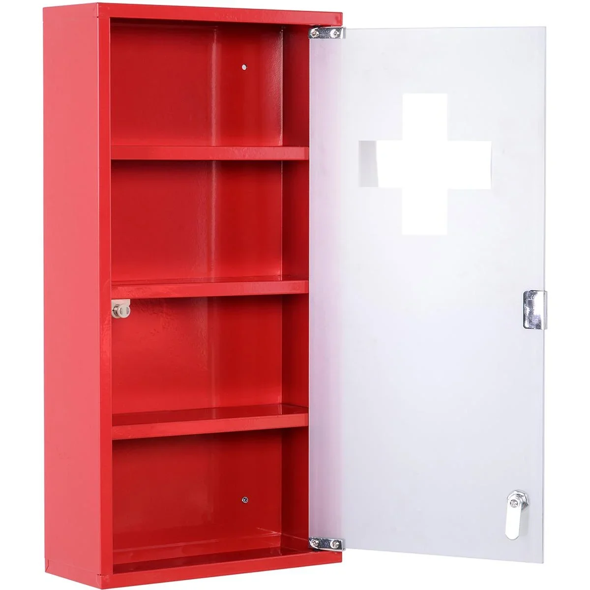 Medizinschrank zum Abschließen rot - 8