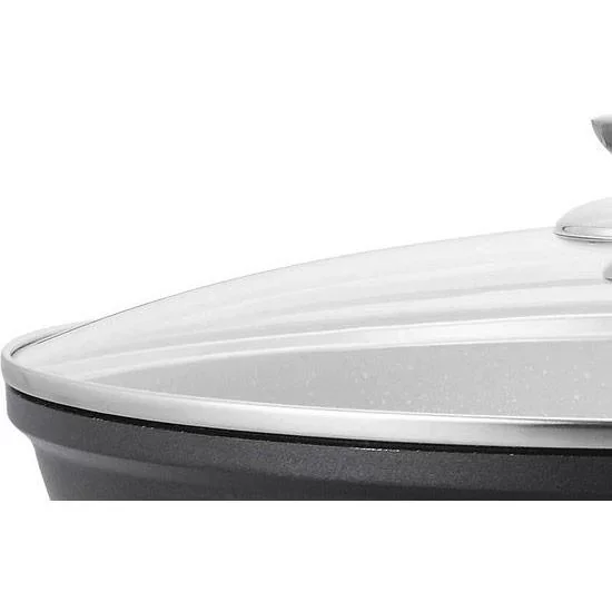 Marmorbeschichtung Wok-Pfanne - schwarz - 28 cm - 1