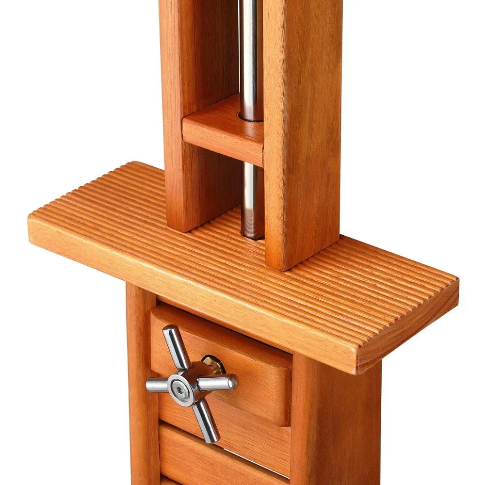 Gartendusche - Eukalyptusholz - 210 cm - Duschkopf Ø20cm - 0