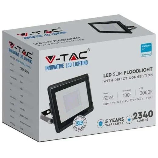 VT-138 LED-Flutlicht - 30W - 2340 Lm - 4000K - Schwarz - 4