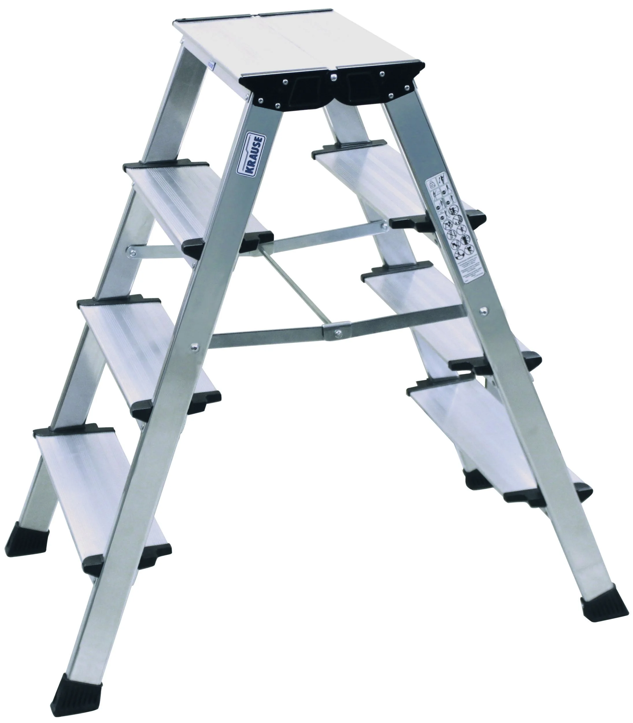 Treppo Doppel-Klapp Tritt (Alu), 2x3 Stufen - 0