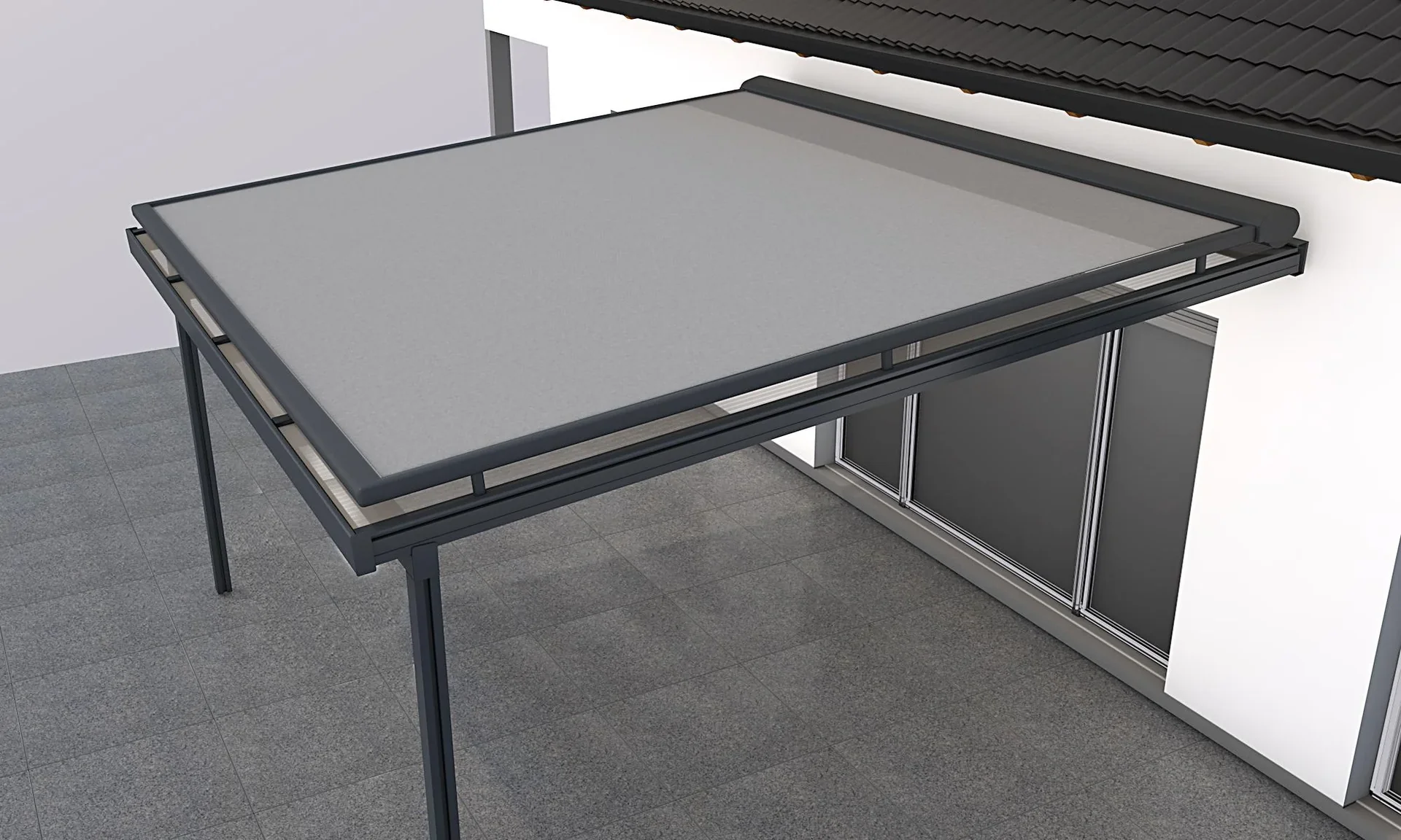 Aufdachmarkise San Remo, 4 x 4 m, Farbe anthrazit, Stoff 314028 - 0
