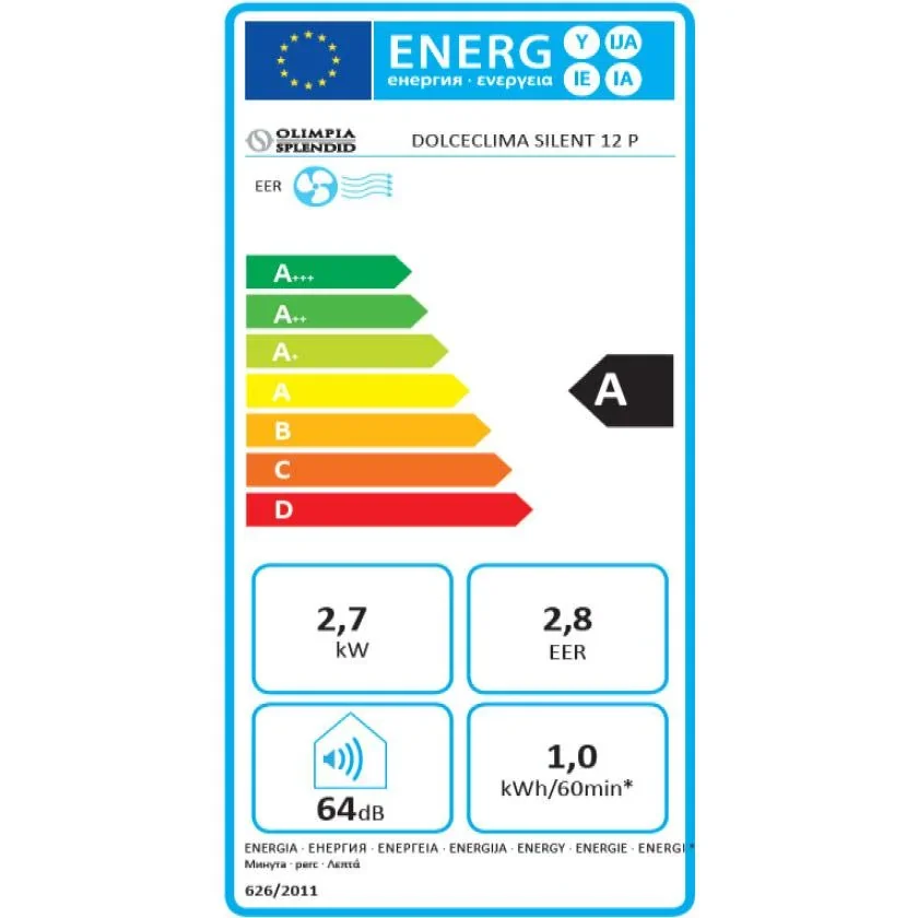 Olimpia Splendid Dolceclima Silent 12 P - Mobile Klimaanlage 12.000 BTU/h mit Freihandgebläse - 4