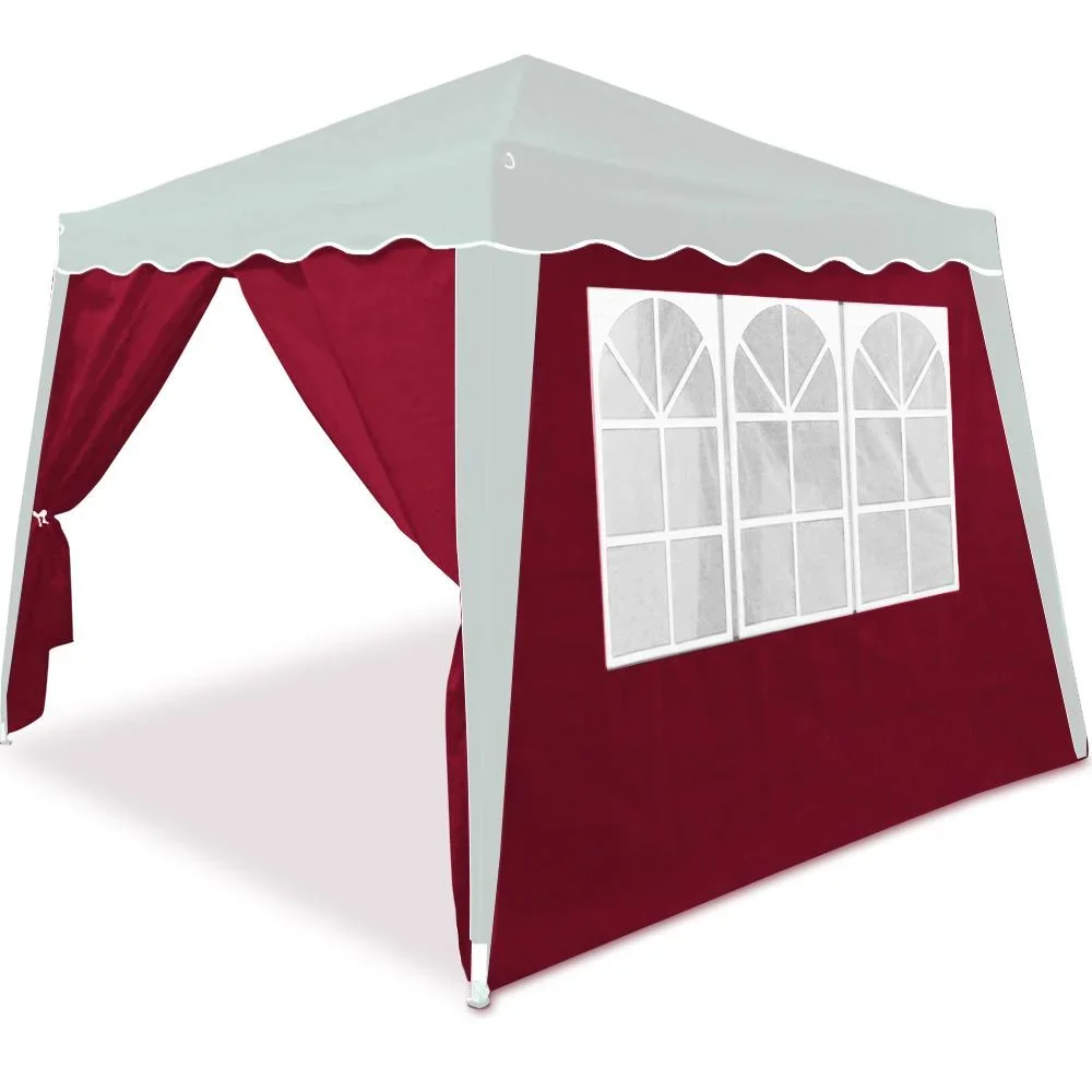 2x Seitenwand-Faltpavillon Capri rot 3x3m - 0