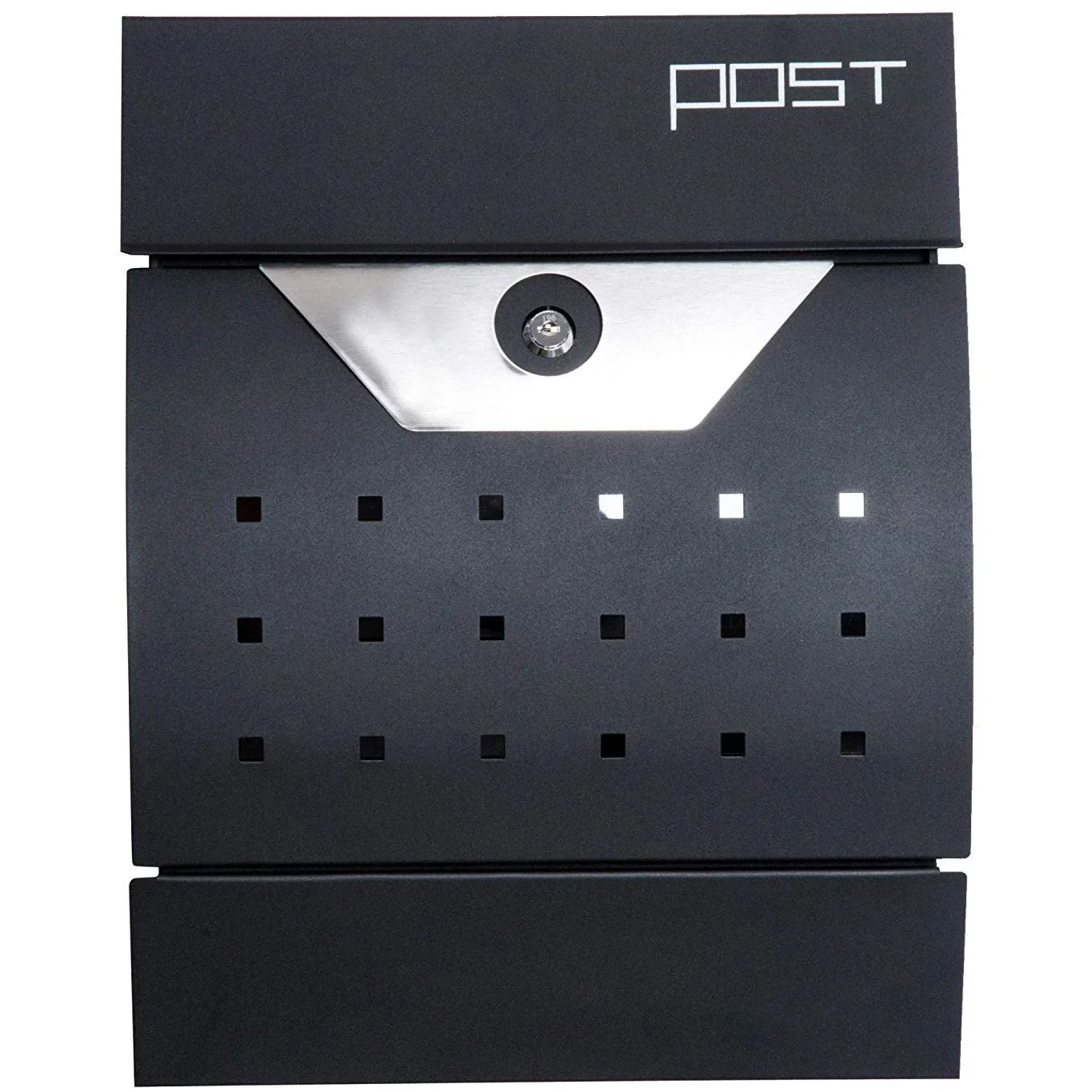 Briefkasten Postkasten mit Zeitungsfach abschließbar 2 Schlüssel Stahl Schwarz - 4