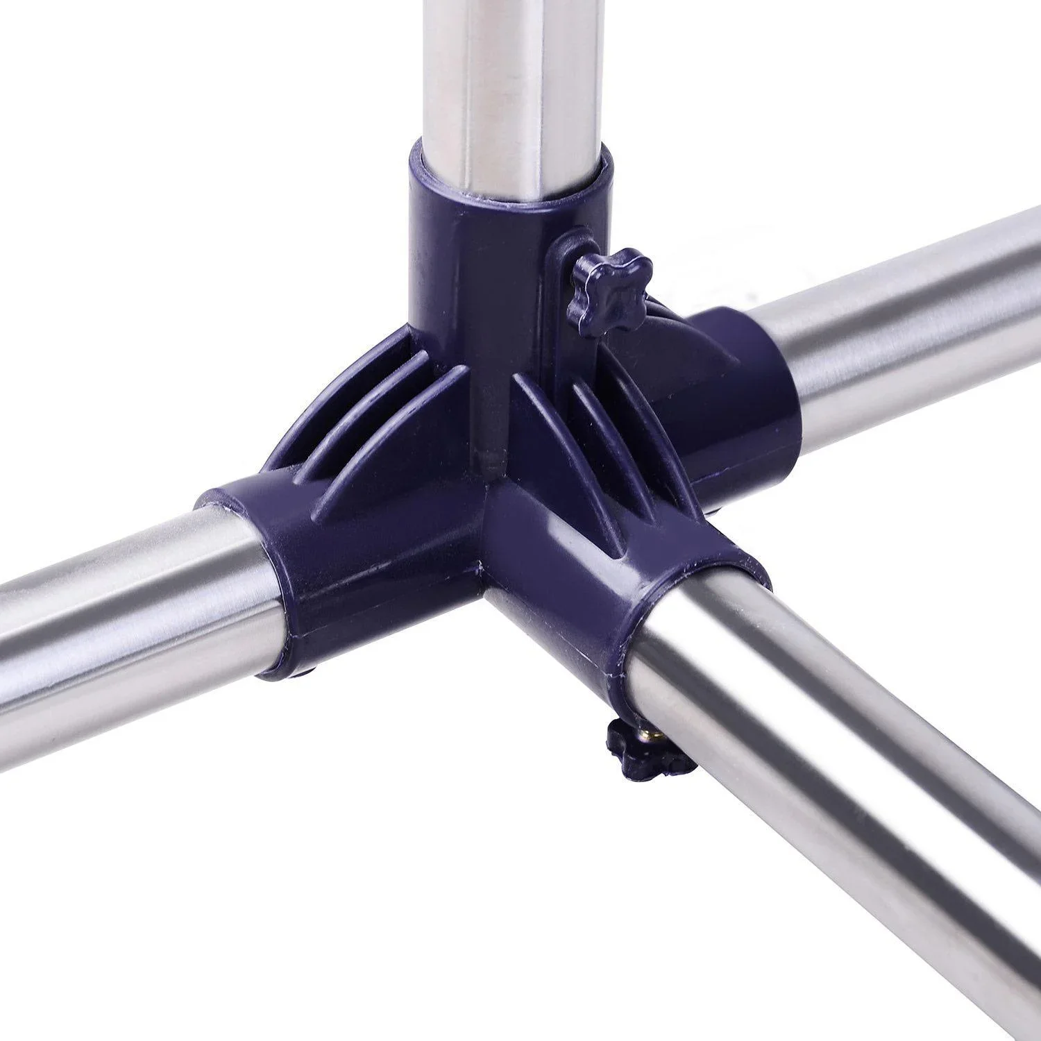 Garderobenständer Edelstahl Kleiderständer rollbar Breite und Höhe verstellbar - 0