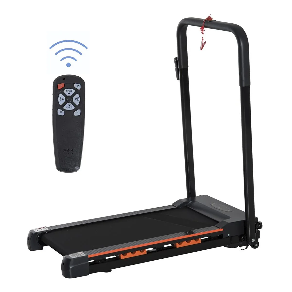 Elektrisches Laufband mit LCD Display, Faltbares Fitnessgerät, 1-6 Km/h, Stahl, Schwarz, 54 x 101 x 105 cm - 0